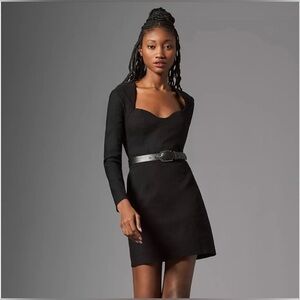 NWT By Anthropologie Long-Sleeve Sweetheart
Slim Mini Dress in Black 12 LBD